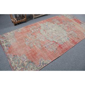 พรมตุรกีโบราณขนาด 4.3x8.7 ฟุต สีแดงลายนามธรรม ทำจากขนสัตว์ - Product Image 2