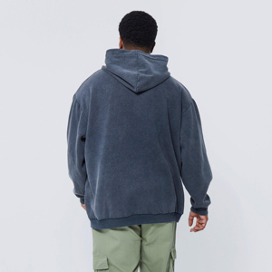 Sudadera con capucha de algodón 100% para hombre, sudadera Vintage con hombros caídos de gran tamaño 350 Gsm, sudadera de invierno pesada de lana con serigrafía - Product Image 5