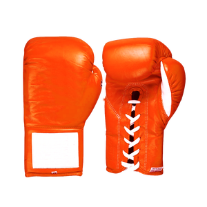 Guantes de boxeo naranjas con logotipo personalizado con encaje ajustable Guantes de entrenamiento de perforación Equipo de boxeo de combate Guante de entrenamiento de kickboxing - Product Image 1