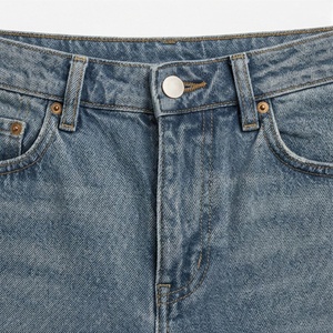 Pantalones Vaqueros de Alta Calidad para Mujer, Corte Holgado, Pierna Ancha, Cintura Alta, Tallas Grandes, Color Personalizado, Transpirables, de Algodón - Product Image 3