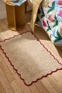 Alfombra Lily de Color Sólido, Tejida, Reversible, Moderna, con Borde Festoneado, de Algodón con Reverso de Látex, para Uso en el Hogar y Camping - Product Image 4