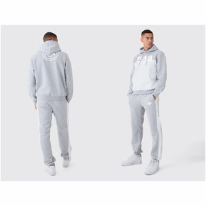 Sweat à capuche épais en coton biologique 100% pour hommes, motif solide, perlé, brodé, long XL, hiver, teint uni - Product Image 1