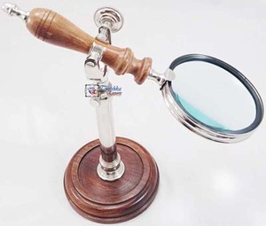 Loupe nautique en laiton avec socle en bois Style Vintage loupe de bureau à domicile loupe décorative - Product Image 4