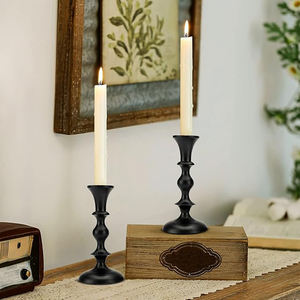 Magnifiques bougeoirs modernes pour table à manger, avec éclairage chaleureux, pour décorations de Noël et du Nouvel An - Product Image 1