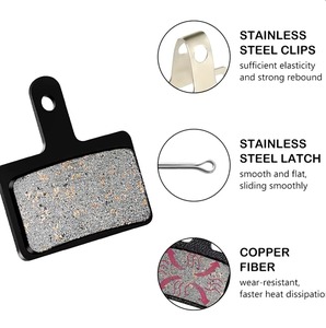 Plaquettes <span class=keywords><strong>de</strong></span> <span class=keywords><strong>frein</strong></span> à disque compatibles <span class=keywords><strong>Shimano</strong></span> B01S B05S J04C J05A L05A G05S, <span class=keywords><strong>de</strong></span> remplacement, résine/métal, <span class=keywords><strong>VTT</strong></span>/Vélo électrique - Product Image 6