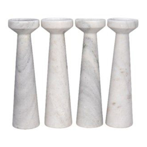 Lot de 2 bougeoirs en marbre blanc de qualité supérieure bougeoir en marbre blanc design vintage bougeoir en marbre - Product Image 4