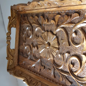 Plateau de service de petit déjeuner en bois d'acacia rectangulaire de luxe de haute qualité pour hôtel restaurant maison avec la meilleure qualité en gros - Product Image 3