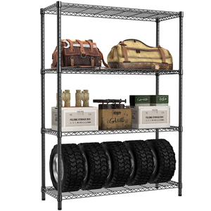 MZG High-End Heavy Duty Metal 4-<b>Shelf</b> <b>Wire</b> Storage Shelving Unit Adjustable Bathroom Garage Kitchen Utility Rack 1400 Lbs - Product Image 2
