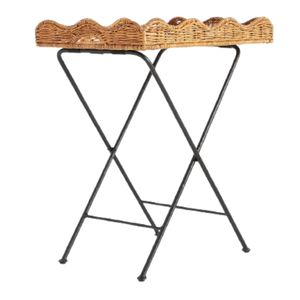 Bandejas de mimbre natural Handwicker con pata de acero inoxidable bandeja de servicio para bar restaurante Hotel al por mayor de la fábrica de Vietnam - Product Image 1