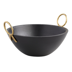 Bol à chocolat en fer de la meilleure qualité avec poignées métalliques, dernier design, couleur noire, bol à dessert en Inde - Product Image 1