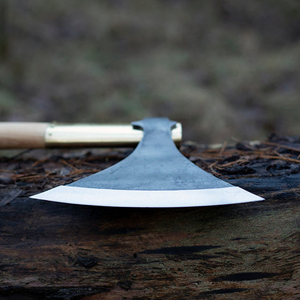 Pedidos a granel personalizados al por mayor, servicio OEM y ODM, hacha de acero al carbono forjada a mano de Damasco con hoja afilada, hacha única para exteriores - Product Image 4