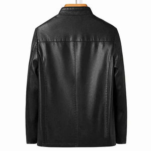Conception personnalisée la plus populaire saison d'hiver en cuir de vachette véritable de qualité veste en cuir pour hommes doux confortable solide noir grande taille - Product Image 3