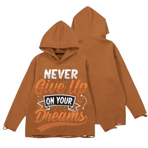 Sudadera con capucha de manga larga para hombre fabricante de Pakistán, ropa de calle con dobladillo crudo, sudaderas con capucha con diseño serigrafiado - Product Image 3