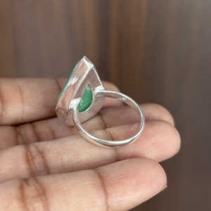 Anillos Finos de Plata de Ley 925 al por Mayor, Anillos Originales con Moissanita en Forma de Lágrima con Engaste de Bisel, Estilo Religioso para Bodas, Tendencia para Mujer - Product Image 4