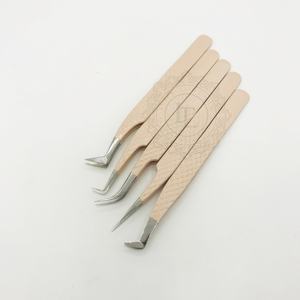 Handmade Sustainable Peach Powder Coating Silver Point <b>Tweezer</b> Customizable Private Label Stainless Steel Eyelash <b>Tweezers</b> - Product Image 4