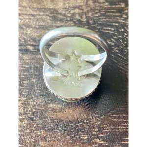 Bague en argent sterling Reda Galvan avec turquoise de la montagne Sonora, sertie de diamants ovales, or rose, romantique, taille 7.75, cadeau idéal - Product Image 5