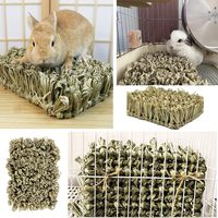Délicieux lapin naturel jouet herbe tissé tapis paille fourrage tapis pour lapins herbe jouet à mâcher lit d'herbe confortable pour animaux de compagnie
