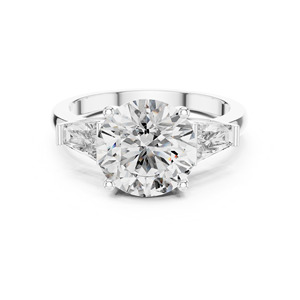 Anillo de Compromiso de Oro Sólido de 14K de Inspiración Vintage con Diamantes de Laboratorio, Corte de Diamante en Racimo y Piedras Laterales de Corte Baguette, Unisex, para Boda - Product Image 2