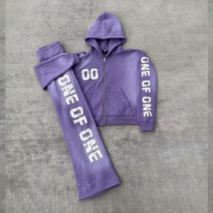 Conjunto Deportivo de Felpa de Algodón para Hombre, Talla Grande, Invierno, Sudadera con Capucha y Pantalones Deportivos, Impresión de Logotipo Personalizado, Color Sólido, Ropa Casual - Product Image 6