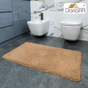 DarianA Premium Modern Anti-Slip Eco-Friendly Washable Bath Mat Soft Polyester Light Gray Rubber Backing Thick Customized Logo - Product Image 4