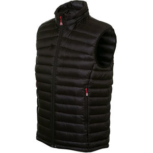 Gilet bouffant d'hiver noir pour homme matelassé résistant à l'eau coupe-vent avec fermeture éclair matelassé léger sans manches gilet bulle - Product Image 2