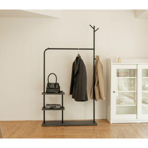 Best Home <b>Storage</b> Furniture Double Tier Steel <b>Shelf</b> Organizer and Entryway Hanger Stand Functional for Factories Households - Product Image 2
