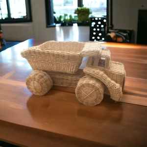 Precio al por mayor Rattan Camper Van Rattan Toys Car Sustainable Eco Friendly Toy Kids Toddler Pretend Play Nursery Room Decoration - Product Image 3