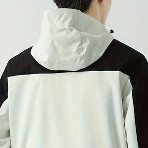 Chaqueta cortavientos personalizada para hombre para correr, entrenamiento, estilo callejero, cuello levantado, impermeable, a prueba de viento, chaquetas de lluvia con cremallera - Product Image 6