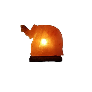 Lampes en sel en forme d'éléphant en matériaux organiques avec câblage électrique, lampes sculptées écologiques, marque SUAZ Artisan - Product Image 1
