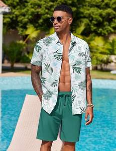 Conjunto de Camisa Casual de Verano Personalizable, Conjunto de Playa, Pantalones Cortos Casuales Hawaianos, Conjunto de Dos Piezas para Parejas - Product Image 5