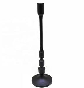 Soporte de vela de hierro antiguo y madera Natural, soporte de pilar de estilo clásico para decoración de boda, decoración del hogar hecha a mano - Product Image 2