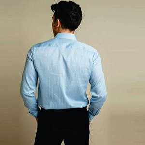 เสื้อทำงานผู้ชายสีทึบเสื้อเชิ้ตลำลองแขนยาวไซส์ใหญ่ - Product Image 5