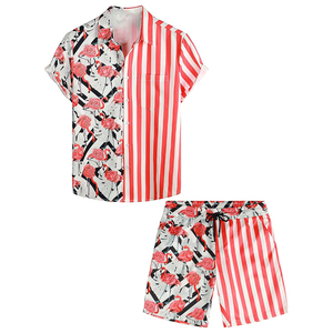 Évacuation de l'humidité Confortable Écologique Été Imprimé Vêtements d'entraînement Hommes Ensemble Respirant Séchage rapide Manches courtes Sublimé - Product Image 1