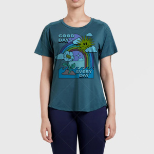 OEM 100% algodón transpirable Mujer impresión personalizada de manga corta de talla grande Camiseta larga vestido señoras camisas Tops camisetas para niña - Product Image 5