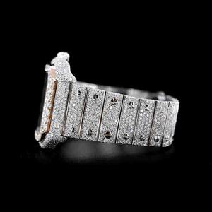 Reloj Deportivo de Lujo de Alta Calidad, Completamente Adornado con Diamantes Moissanite, Personalizado en Acero Inoxidable, con Pantalla Analógica, Diseño Moderno y Hip Hop, Miyota - Product Image 3