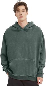 Sweat à capuche personnalisé de haute qualité, lavage à l'acide, 100% coton, poids lourd, épaules tombantes, pull-over imperméable, unisexe, automne, impression numérique - Product Image 3