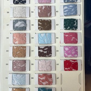 Belle dentelle Rachel de 44 pouces de largeur avec une grande variété de tissu en polyester de 48 couleurs étonnantes prêt pour l'expédition immédiate - Product Image 4
