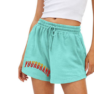 Venta al por mayor pantalones cortos de mujer de alta calidad personalizar su propia marca pantalones cortos de impresión para las mujeres Streetwear pantalones cortos de algodón de las mujeres - Product Image 3