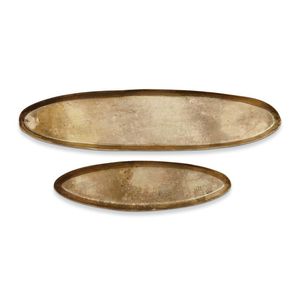 Bandeja de servicio rectangular de metal para aperitivos de té y café y uso doméstico con asas fuertes - Product Image 1