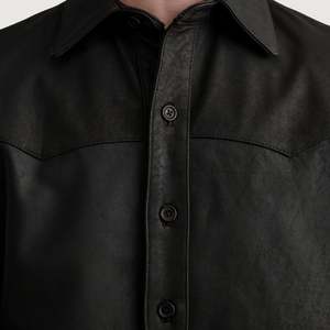 Camisa Premium de Cuero Marrón Desgastado para Hombre Bronco - Product Image 5