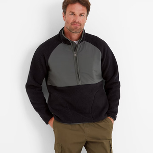 Veste d'hiver à demi-fermeture éclair en polaire Sherpa avec logo personnalisé unisexe OEM Veste avec fermeture à glissière pour hommes et femmes Design personnalisé - Product Image 3