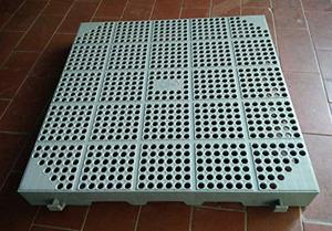 PLASTONELLA No.270 Carreaux en plastique gris simple face 40.8x40.8x5H Fabriqué en Italie Entrée 4 voies - Product Image 2