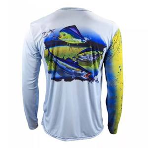 เสื้อตกปลาแขนยาวของผู้ชายผ้าโพลีเอสเตอร์ระบายอากาศแห้งเร็วยูวี100% - Product Image 4