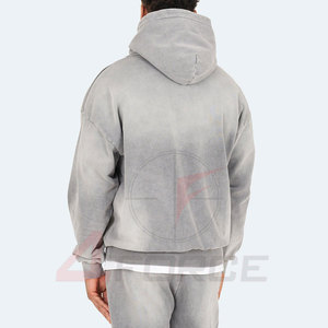 Sweat-shirt à capuche délavé au soleil personnalisé pour hommes, coton 400GSM, tendance, décontracté, pull, OEM, étiquette privée personnalisée, fournisseur d'usine - Product Image 3