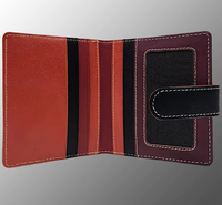Porte-carte portable mince fente multiple pour petite et grande carte fente pour carte d'identité boucle en cuir fermeture à bouton-pression multiple