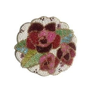 ที่รองแก้วลูกปัดรูปดอกไม้ทำมือถาดรองแก้วตกแต่งทันสมัยสำหรับโต๊ะกาแฟ - Product Image 1