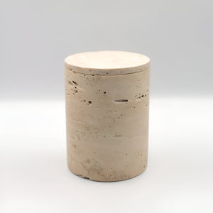 โหลเทียนโอนิกซ์และหินอ่อนออกแบบเองได้เหมาะสำหรับงานแต่งงานและตกแต่งบ้านพร้อมฝาโลหะหรือหินอ่อน - Product Image 2