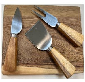 Juego de cuchillos de queso de viaje de 6 piezas con logotipo personalizado con mango de madera, colección de rebanadores de queso de acero inoxidable, cortador de queso - Product Image 5