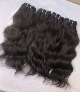 Exportación 100% Raw Sin procesar Remy Virgen India 14 "Raw Temple Extensión de cabello ondulado Máquina doble Trama Proveedor de cabello de un solo donante - Product Image 4