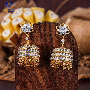 2.58 TDW boucle d'oreille diamant taille ronde or jaune 18 carats diamant Hpht/Cvd diamant pierre de laboratoire - Product Image 1